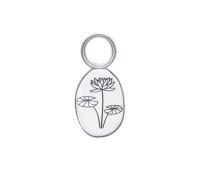 Water Lily Birth Flower Silver Charms CH-341